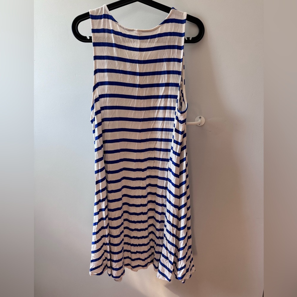 Blue & white striped swing dress